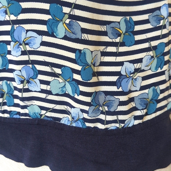 Tory Burch Blue and White Embellished Crop Tank Top - Picture 3 of 7